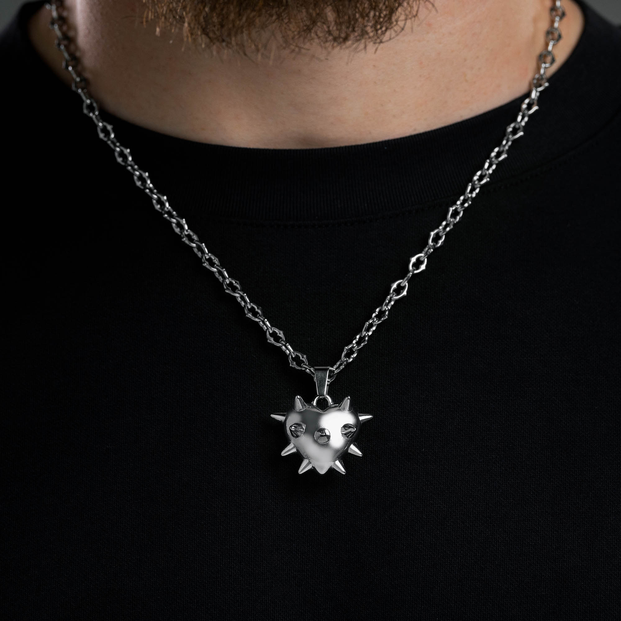 Love Hurts Spiked Heart Pendant Necklace - Gothic Punk Jewelry for Women - Perfect for Valentine's Day, Anniversary & Alternative Fashion
