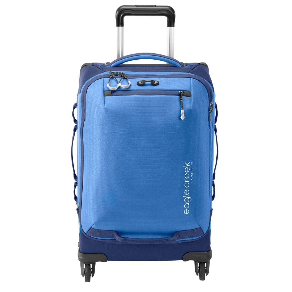 Eagle Creek Expanse 4-Wheel 56cm Carry-On Spinner Luggage - Pilot Blue | Lightweight Expandable Suitcase for Air Travel & Business Trips