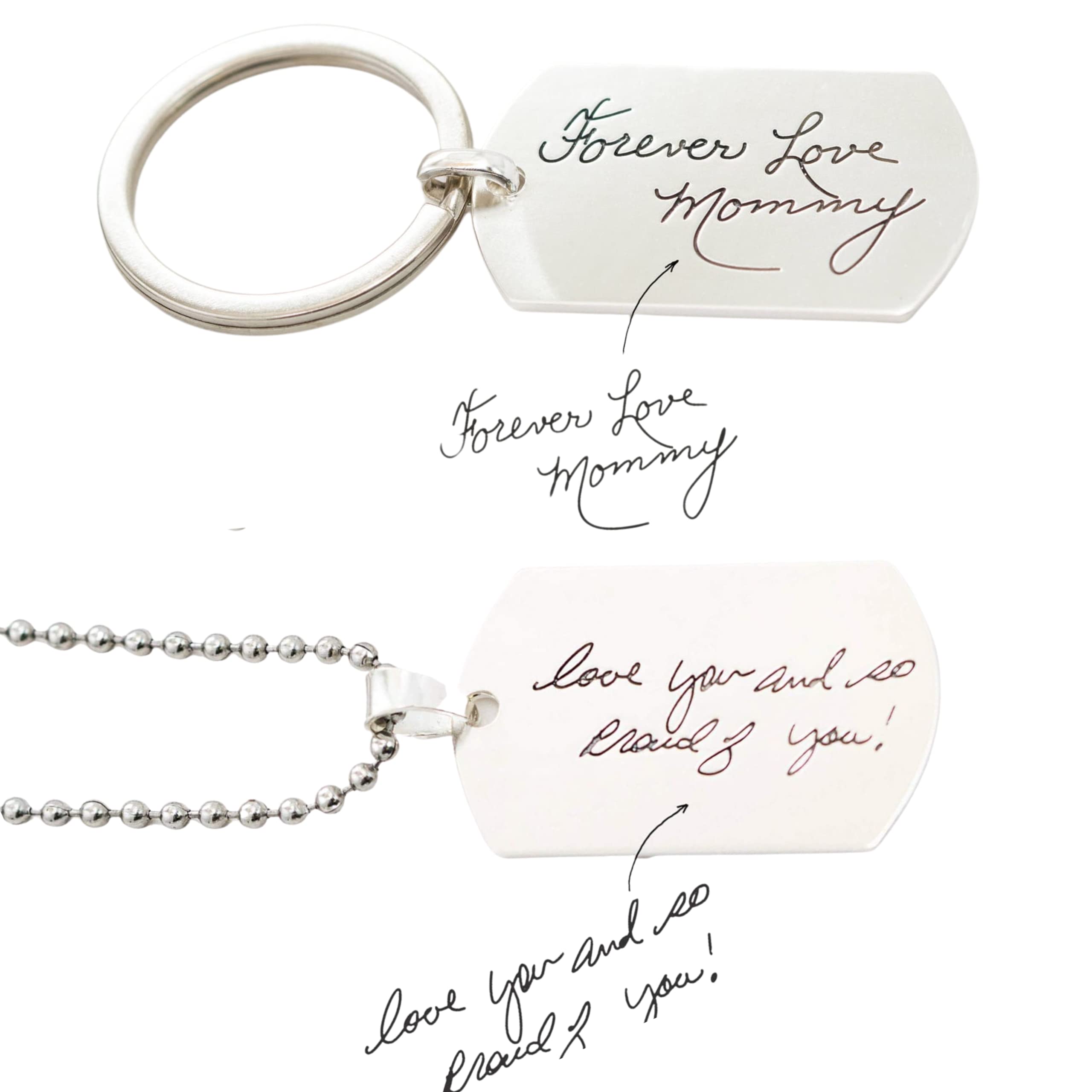 Custom Engraved Minimalist Dog Tag Necklace & Keychain - Personalized Gift for Men, Dad, Husband - Father's Day, Birthday, Anniversary Present - Perfect for Everyday Wear, Travel & Special Occasions
