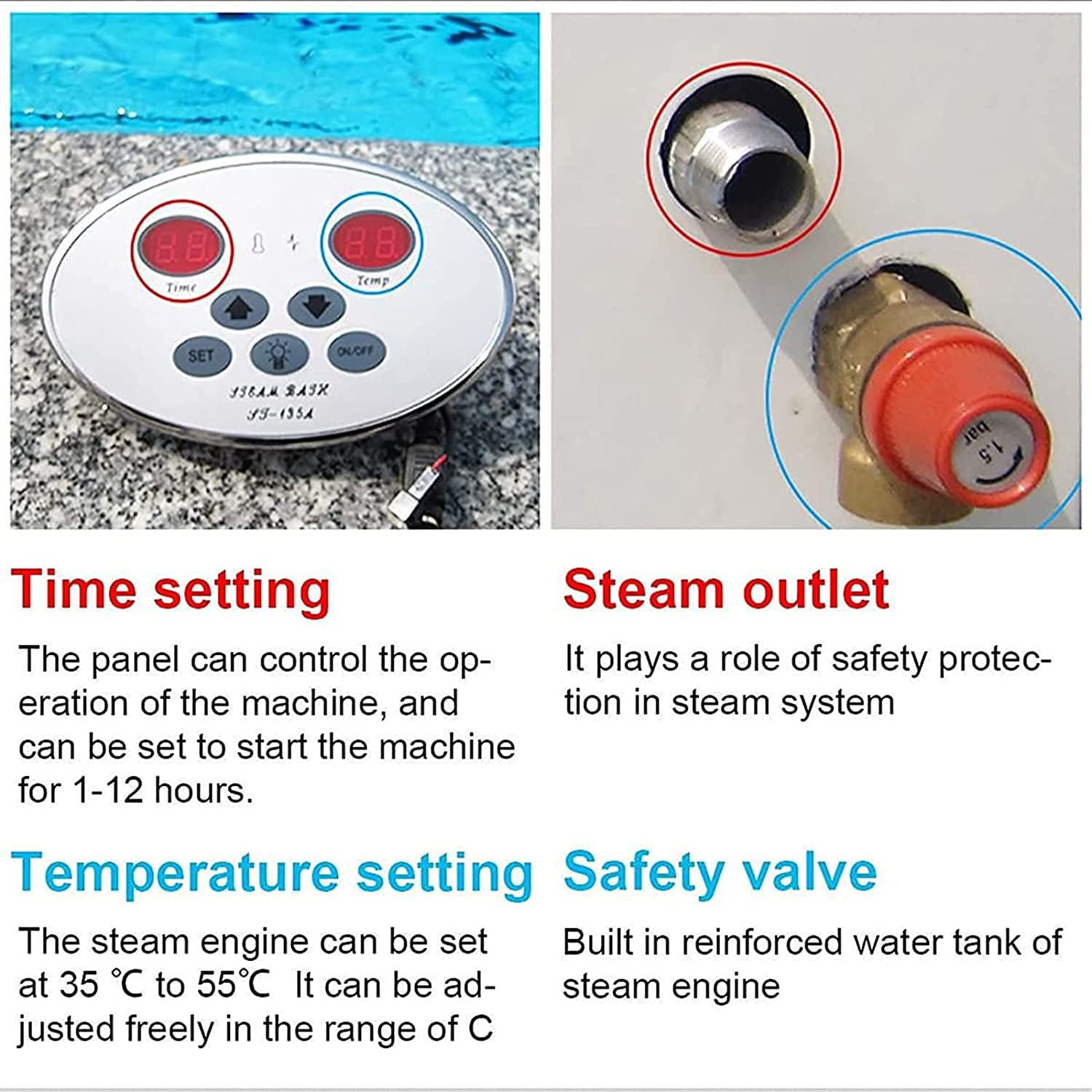 380V 8KW Sauna Steam Generator - Home Spa Shower Steamer with Waterproof Control & Auto Drain for Bathroom, Steam Room & Relaxation Therapy