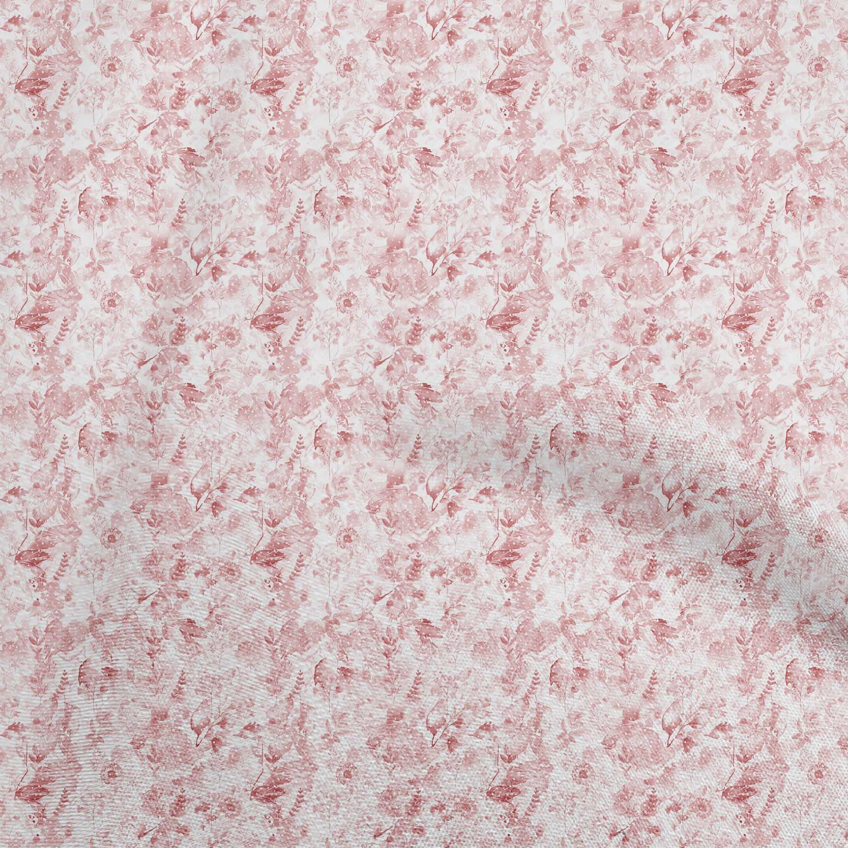 oneOone Velvet Red Fabric Flower Printed Sewing Fabric by The Yard - 58 Inch Wide DIY Clothing & Craft Supplies for Dresses, Home Decor, Quilting & Scrapbooking