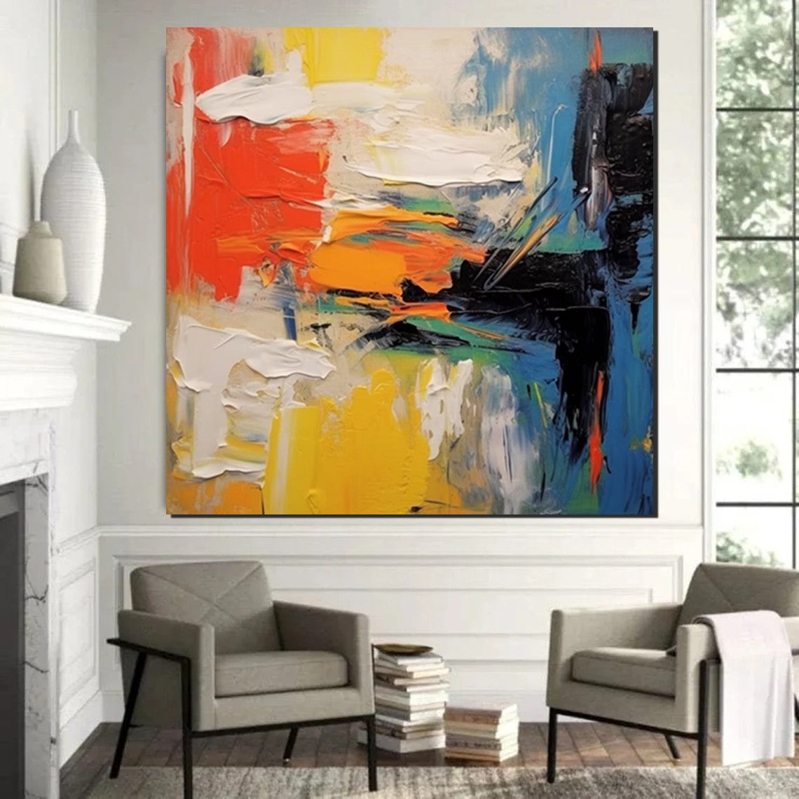 Extra Large Wall Art Paintings - Modern Abstract Acrylic Canvas Art for Dining Room Decor | Contemporary Palette Knife Painting with Heavy Texture | Perfect for Living Room, Bedroom & Office Wall Decor