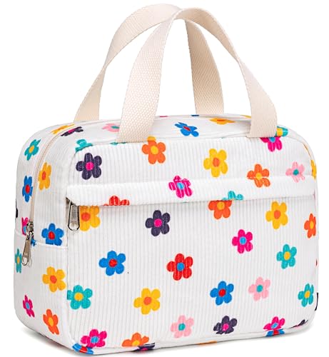Corduroy-Multicolored floral white