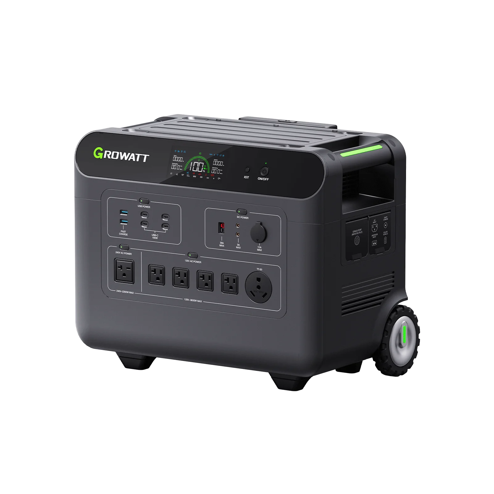 Growatt HELIOS 3600 Portable Power Station - 3600Wh Solar Generator for Camping, RV, Emergencies & Off-Grid Living (Used)