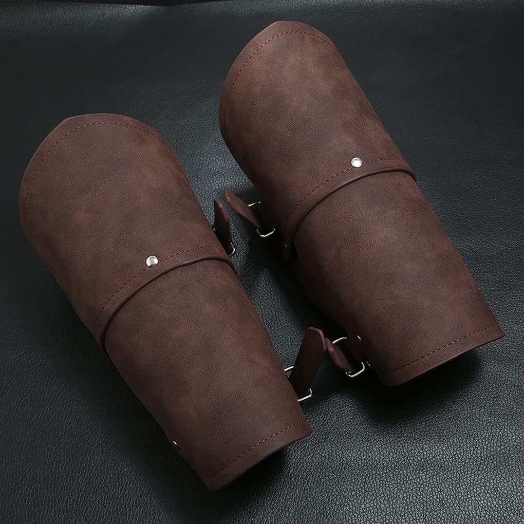 Punk Faux Leather Gauntlet Bracelet - Medieval Style Buckle Cuff Armor Wristband for Cosplay, Gothic Fashion & Renaissance Fairs