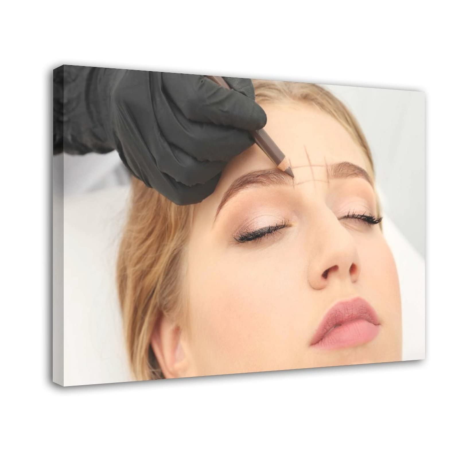 Professional Beauty Salon Semi-Permanent Eyebrow Tattoo Training Poster - 24x36 Inch (60x90cm) Canvas Wall Art Decor for Makeup Studios & Living Rooms - Frame-Style Educational Chart for Cosmetic Procedures