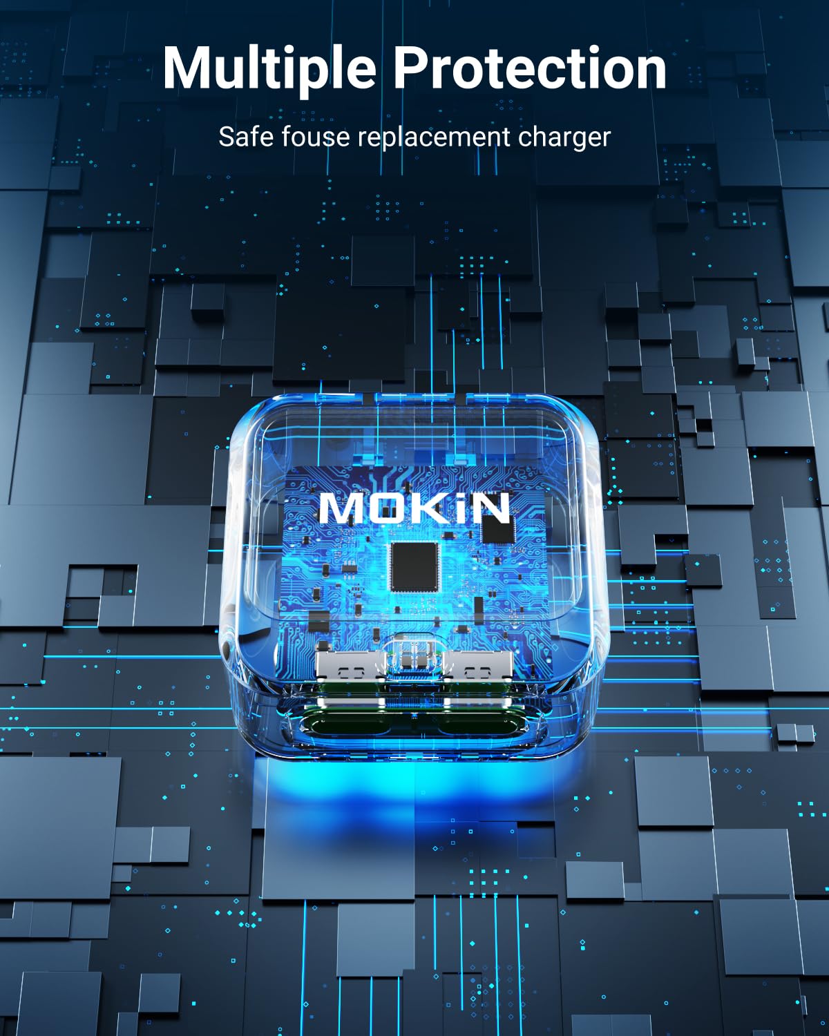 MOKiN 40W USB C Fast Charger Plug - Dual Port PD 3.0 GaN Charger for iPhone 14/13/12/11 Series, Galaxy S22/S21/S20, Pixel, MacBook & iPad | Quick Charge for Home, Office & Travel