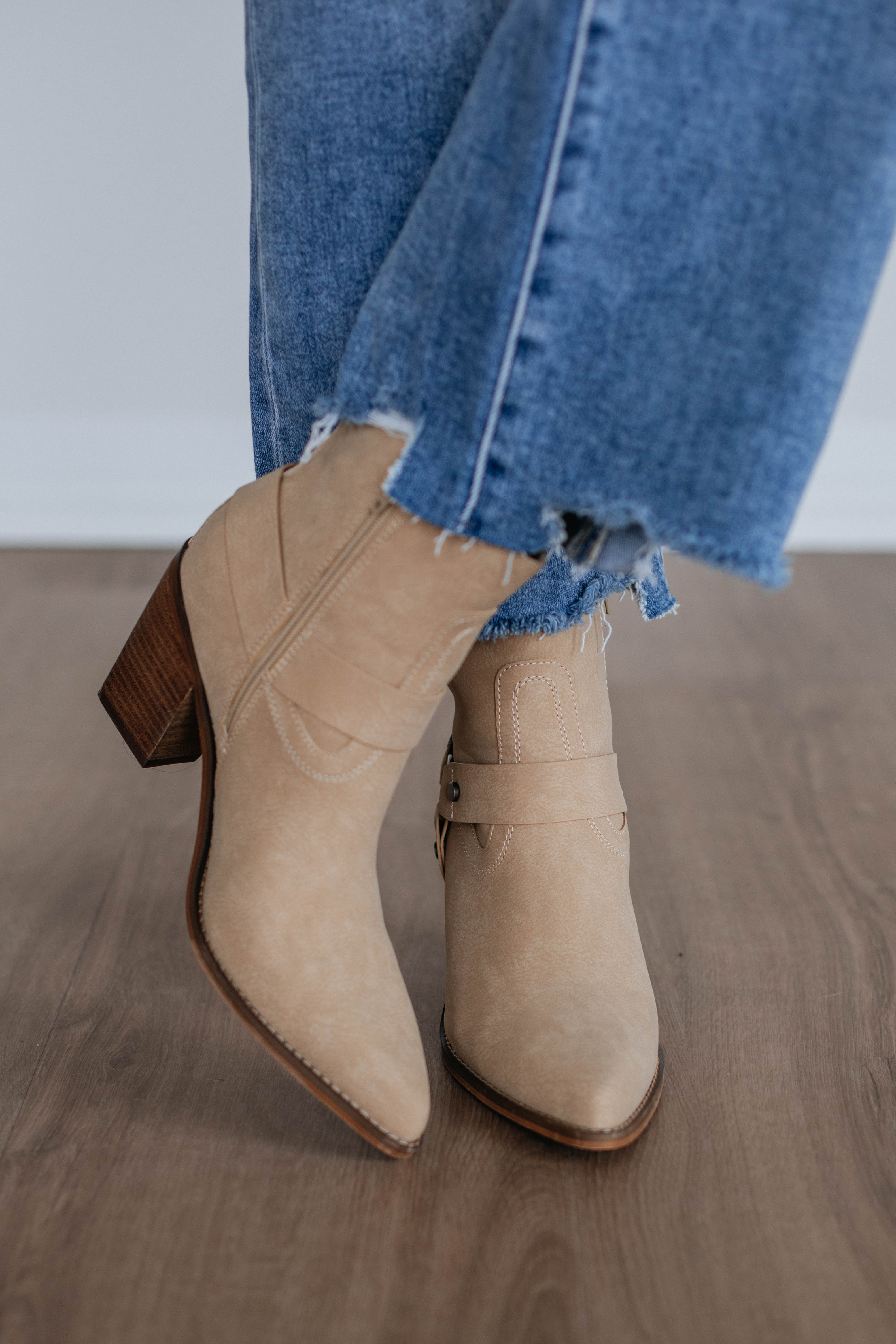 Here For A Good Time Boots in Taupe - Stylish & Comfortable Women's Ankle Boots for Casual Outings & Fall Fashion