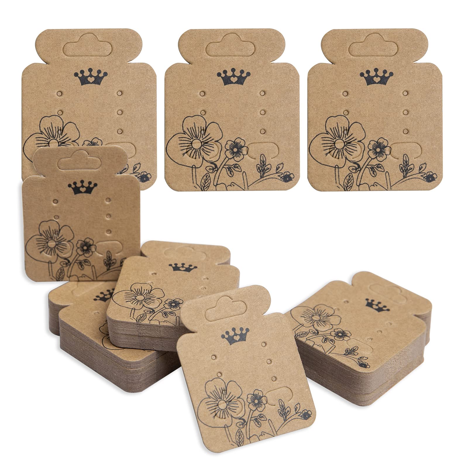 100-Pack Kraft Paper Earring Display Cards - 1.96