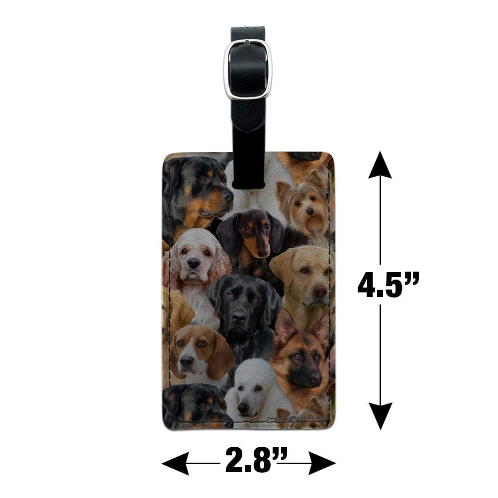Durable Leather Dog ID Tag for Retrievers, Dachshunds & Poodles - Personalized Pet Name Tag with Rectangle Shape - Perfect for Travel, Luggage & Pet Collar Identification