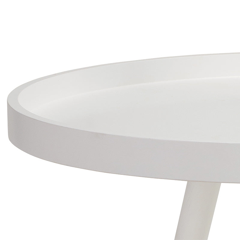 INNIS White Side Table - Modern Nightstand for Bedroom, Living Room, or Office - Small Accent Table with Sturdy Design