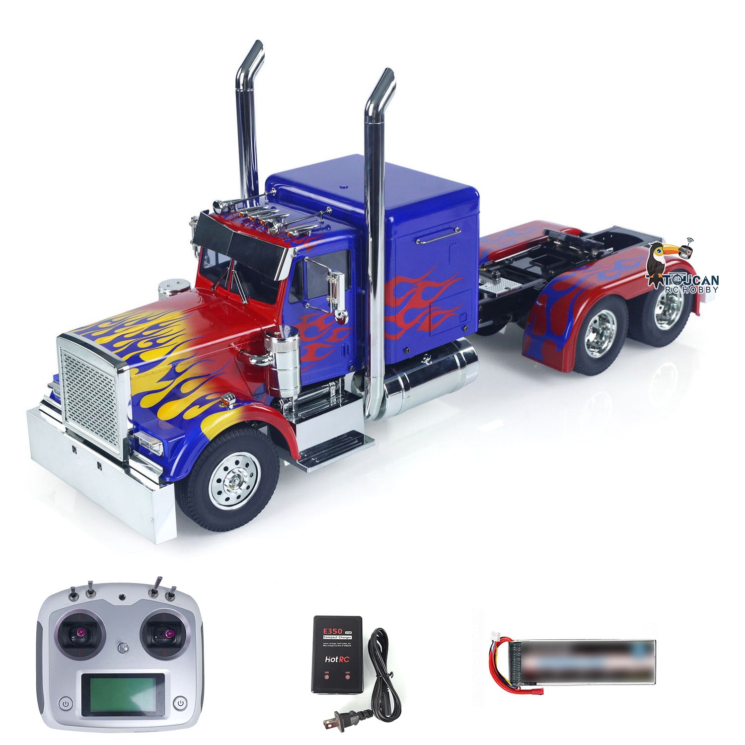 TAMIYA 1/14 Scale 6x4 RC Tractor Truck Model Kit 56344 - Remote Control Car with Assembled Painted Body, LED Lights, ESC, Servo, Smoke Unit & Sound System - Perfect for RC Hobbyists and Truck Enthusiasts