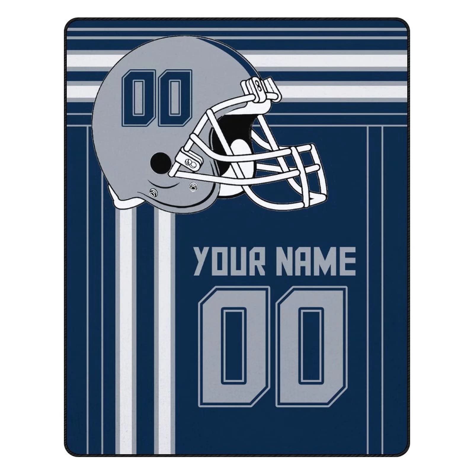 Custom Football Blankets Personalized with Name & Number - Soft Fleece Throw Blankets for Football Fans - Perfect Gift for Game Day, Tailgating & Home Decor