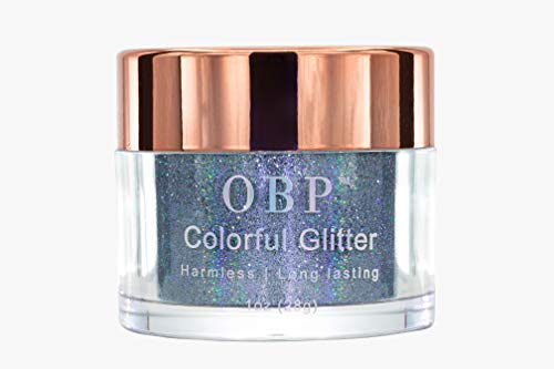 OBP Fine Holographic Chunky Nail Glitter - 12 Color Holo Cosmetic Nail Pigment Powder for DIY Nail Art, Makeup & Beauty Decoration (Galaxy Gray) | Perfect for Salon, Home Manicure & Creative Nail Designs