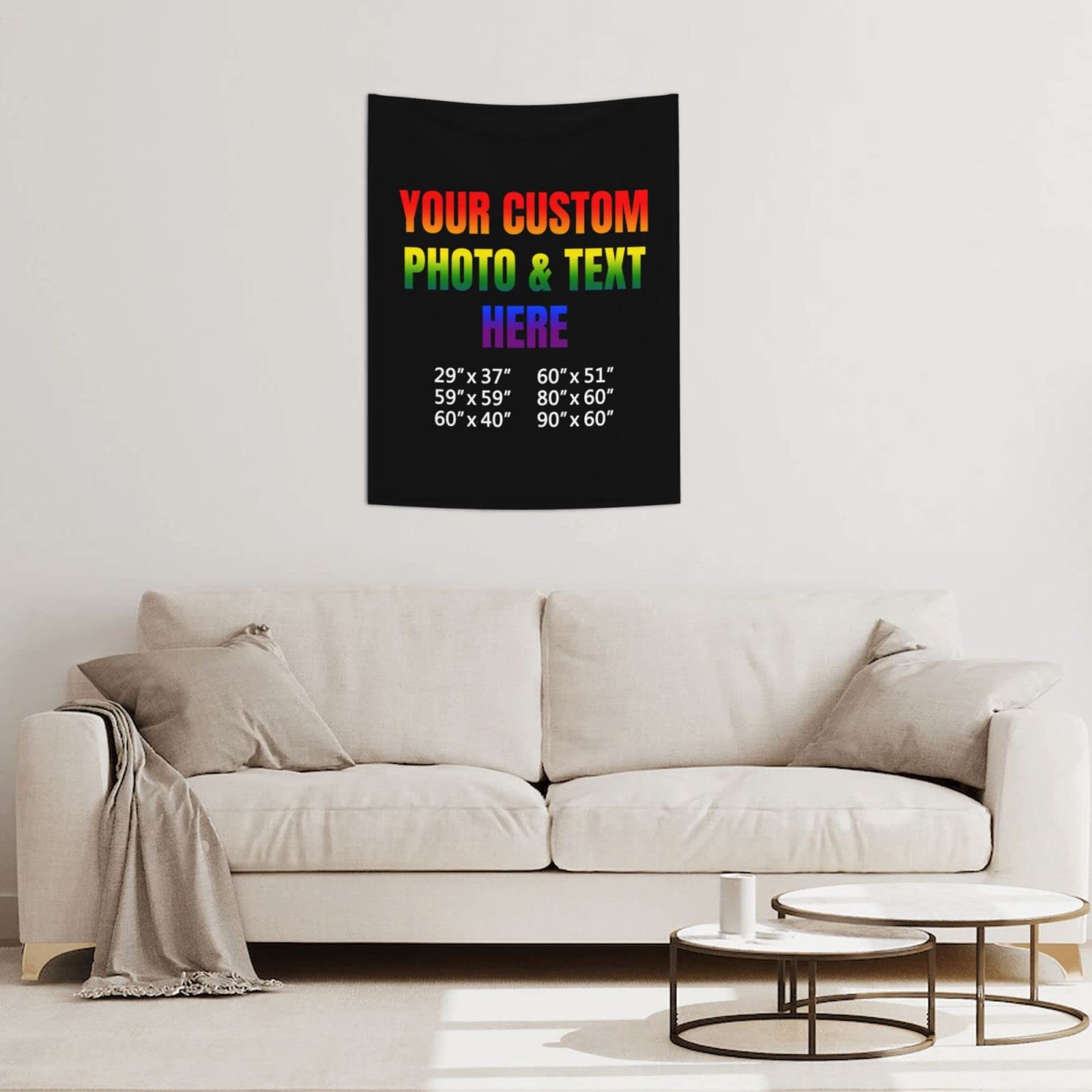 Custom Tapestry Backdrop - Personalized Wall Hanging Art with Your Design - 29x37 Inch Wedding, Birthday Party Decor - Perfect for Photo Booths, Home Decor & Event Backgrounds