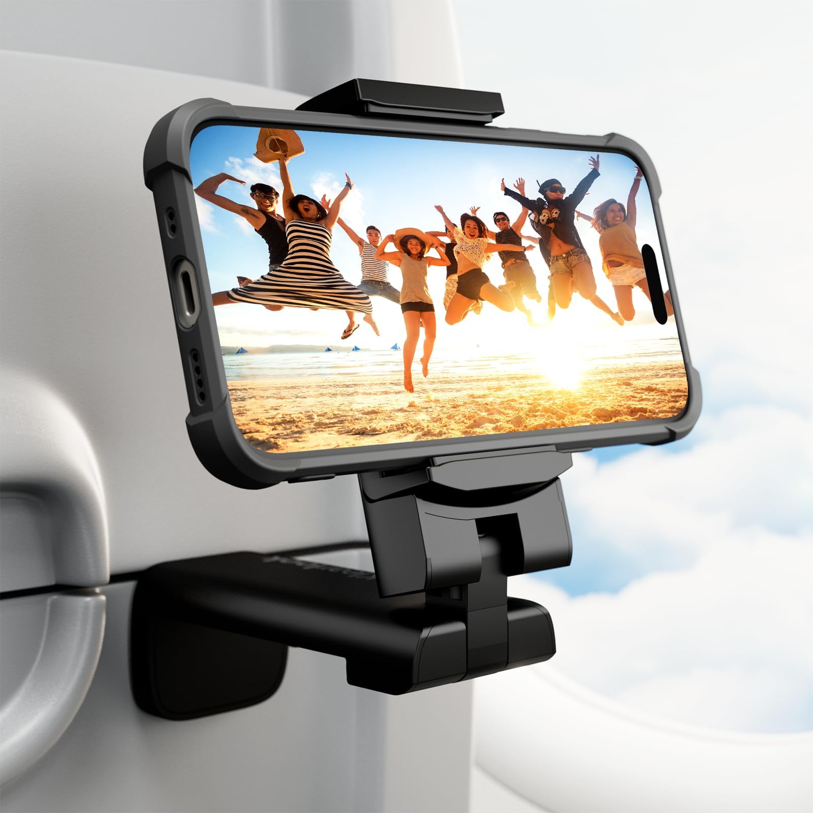 Klearlook Universal Airplane Phone Holder - 360° Rotatable In-Flight Travel Phone Mount, Hands-Free Phone Stand for Airplane, Car, Home & Office | Perfect for Watching Movies, GPS Navigation & Video Calls During Travel