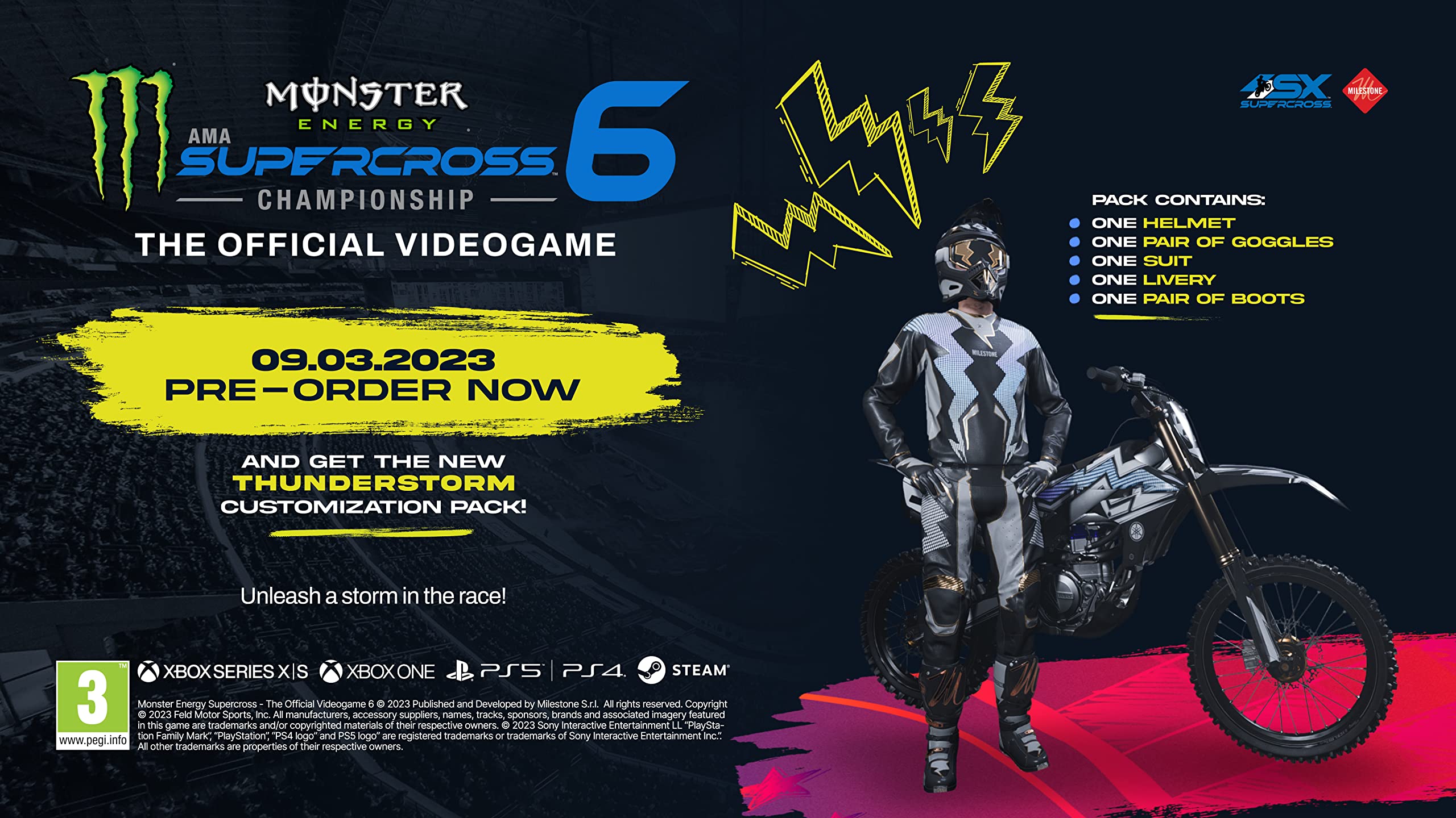 MILESTONE Monster Energy: Supercross 6 - The Official PS5 Racing Game | Motocross Simulation for Thrilling Off-Road Action | Perfect for Gaming Enthusiasts & Supercross Fans