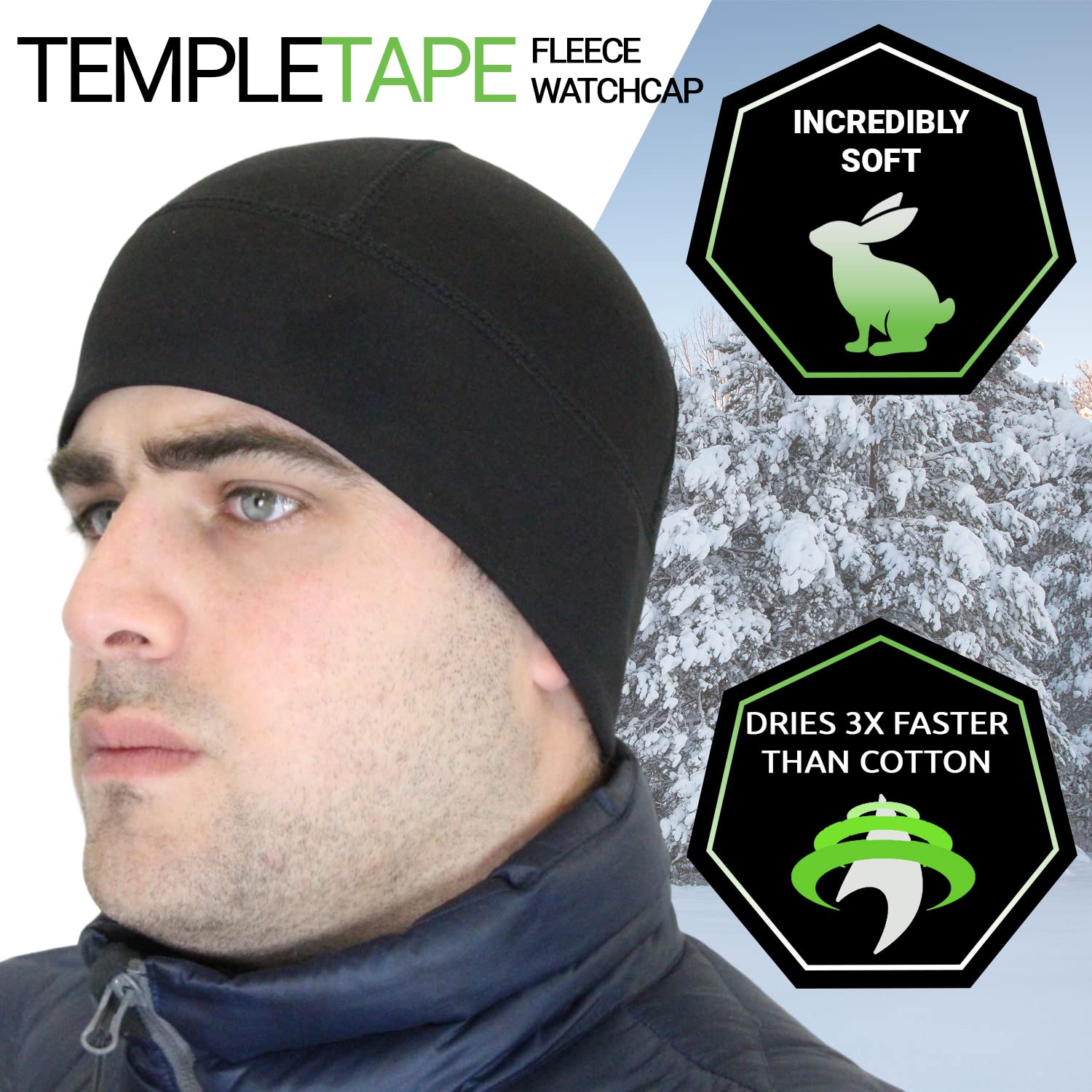 Tactical Fleece Watch Cap Beanie - Warm Skull Cap Fleece Hat for Men & Women - Winter Outdoor Hiking, Hunting, and Military Use