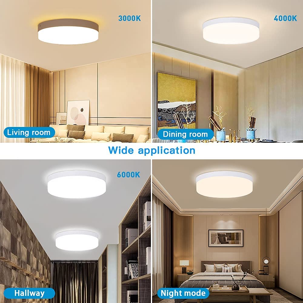 24W Dimmable LED Ceiling Light with Remote Control - 8.66