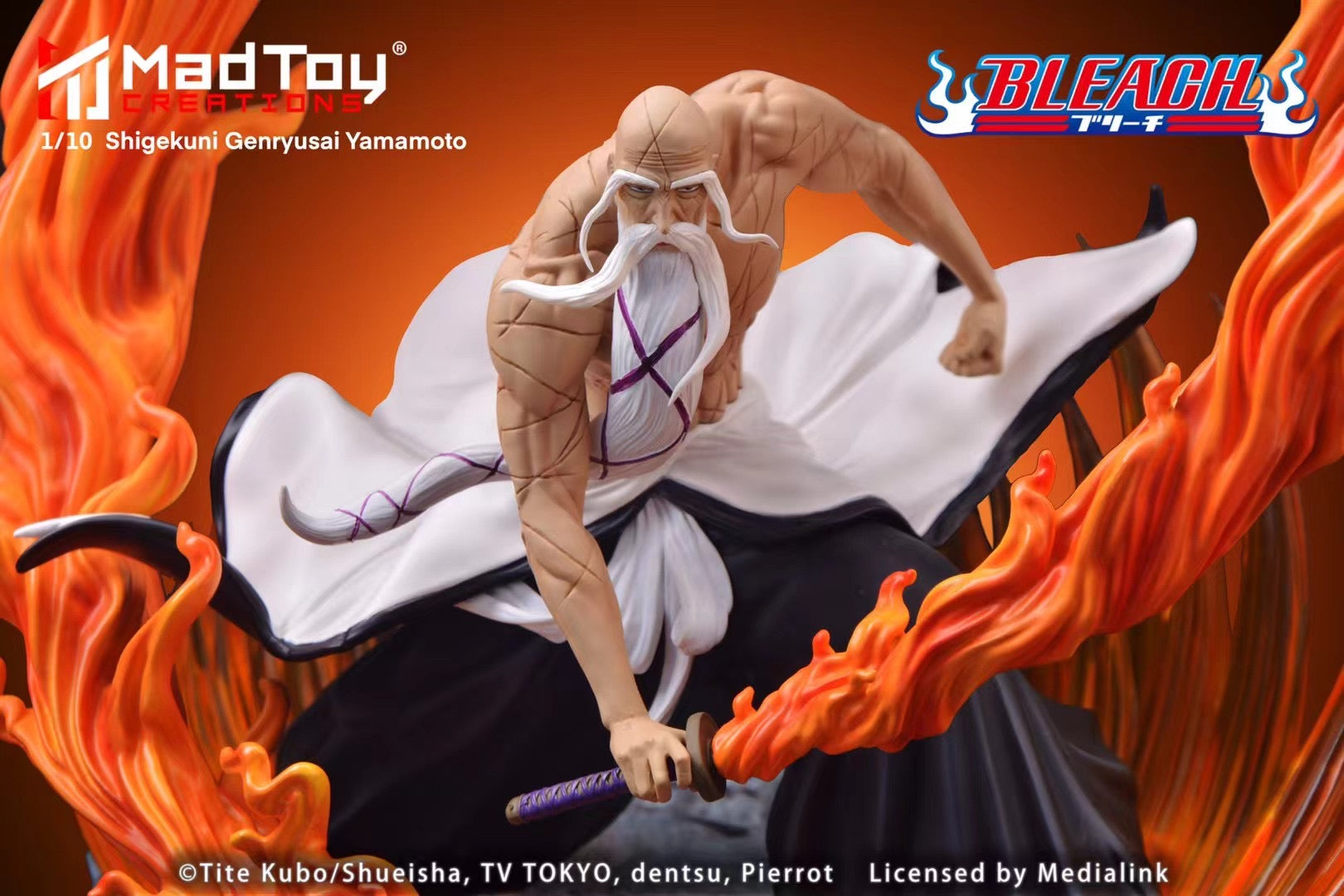 Medialink x MadToy Creations Licensed Yamamoto Genryuusai Shigekuni Anime Figure - Collectible Bleach Character Statue for Display & Home Decor | Perfect for Anime Fans & Manga Collectors
