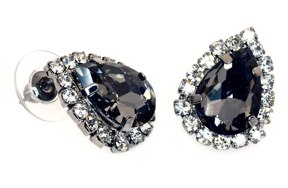 Simulated Cubic Zirconia Tear Drop Halo Style Post Back Earrings for Women - Elegant Dangle Earrings for Wedding, Party & Evening Wear