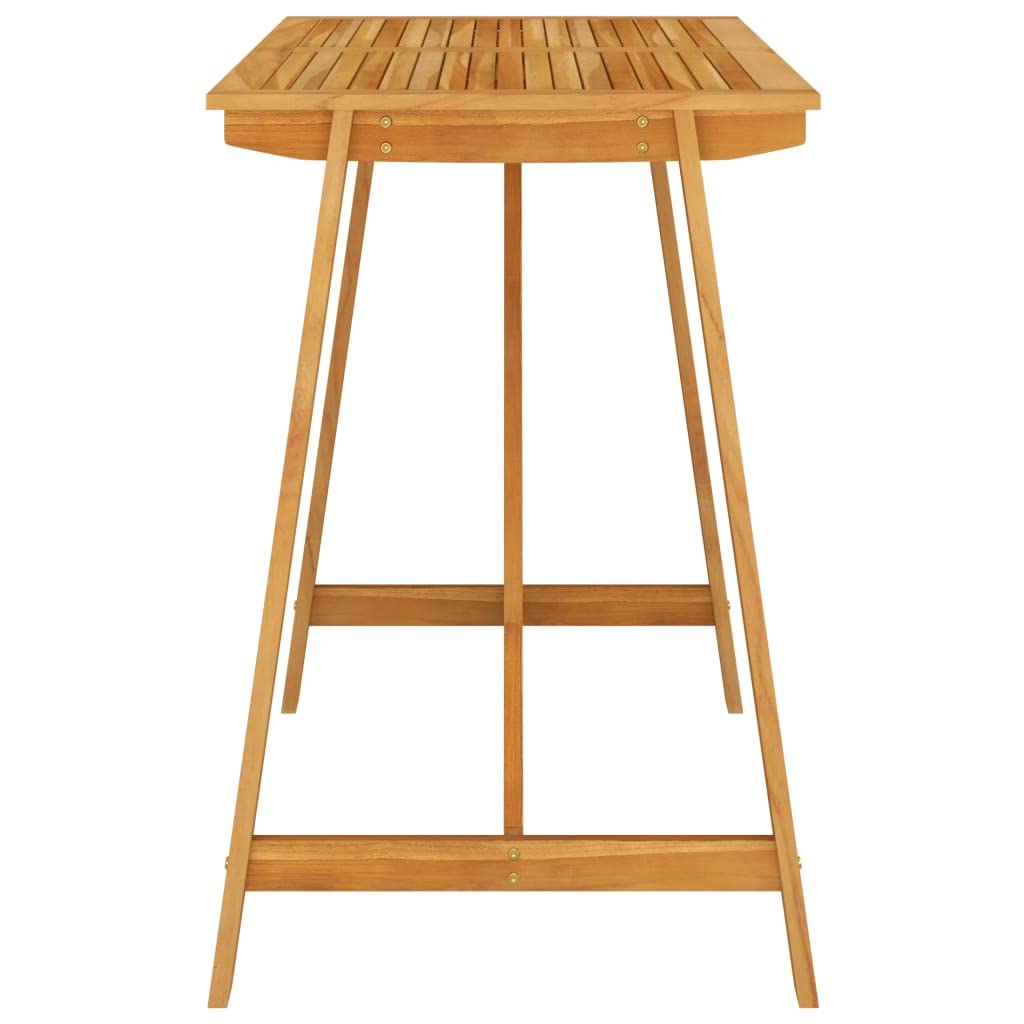 55.1''x27.6''x41'' Solid Acacia Wood Outdoor Bar Table - Patio Dining Table, Bistro Table & Coffee Table for Garden, Deck, Camping & Picnic | Perfect for Backyard BBQs, Poolside Lounging & Outdoor Entertaining