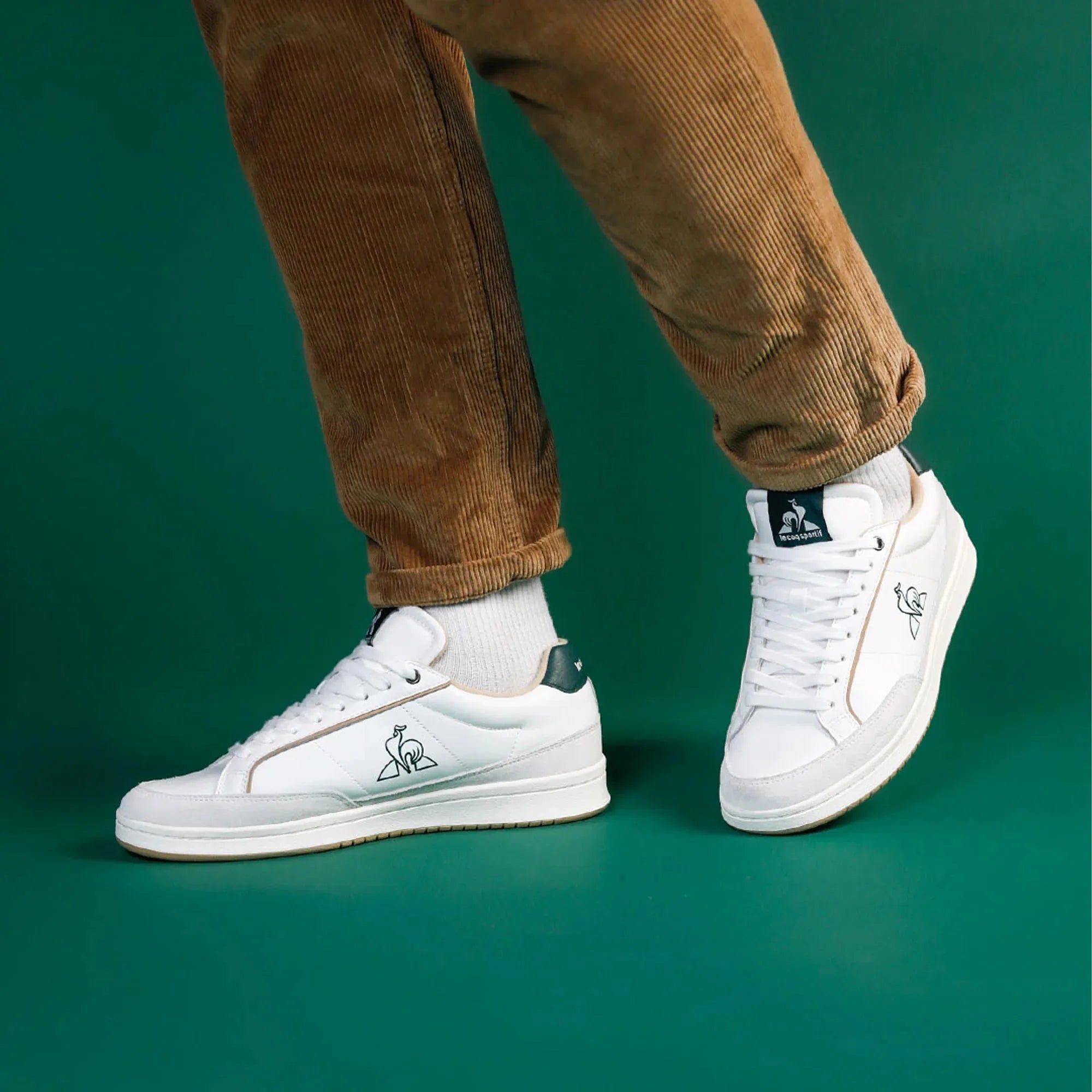 Le Coq Sportif Noah 2 White Green Running Shoes - Lightweight Comfort Sneakers for Men, Women | Perfect for Jogging, Gym Workouts & Casual Wear