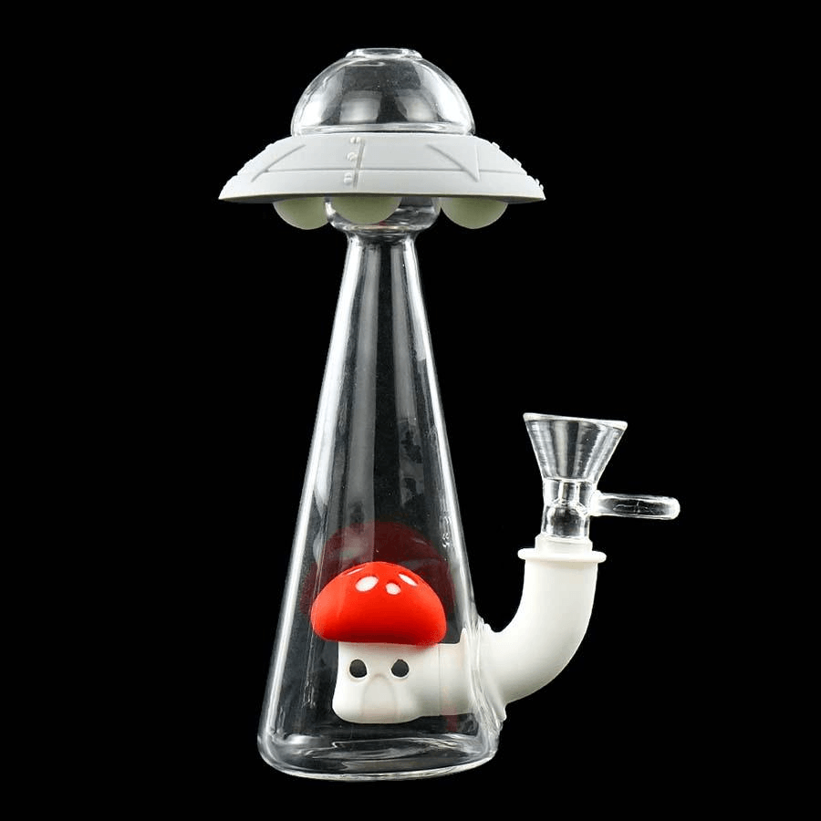 Premium UFO-Shaped Glass Bong with Silicone Base - Portable & Durable Water Pipe for Smooth Smoking - Perfect for Home Use, Parties, and Travel