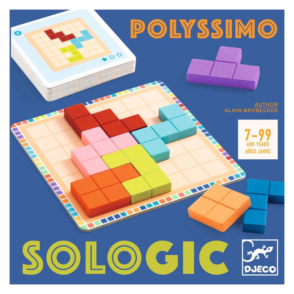 Djeco SoLogic Game - Polyssimo Puzzle Board Game for Kids & Adults | Fun Family Strategy Game for Patience & Problem Solving | Perfect for Travel, Parties & Indoor Activities