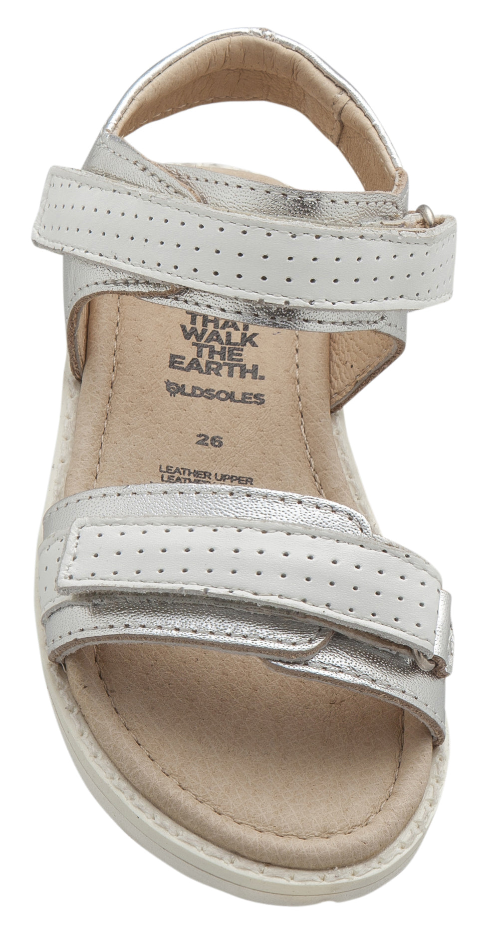 Old Soles 7016 Girls' Strapping S Sandal - Silver/Snow | Comfortable Kids' Sandals for Summer Play, Beach & Outdoor Activities