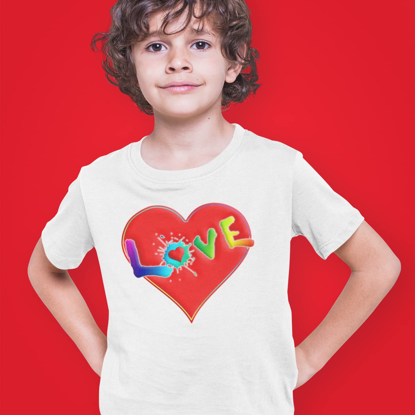 Boys Valentine Shirt with Heart - Kids Love Tee for Valentine's Day Gifts