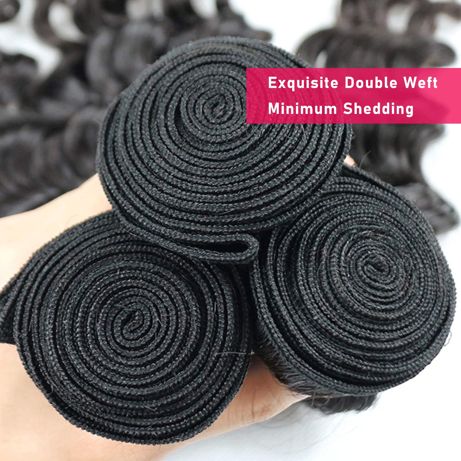 Premium 9A Brazilian Virgin Human Hair Bundles - Body Wave & Straight Double Weft Extensions (1/3 Bundles, 10-28 Inch) for Black Women - Natural Black Hair for Styling, Weaving & Protective Hairstyles