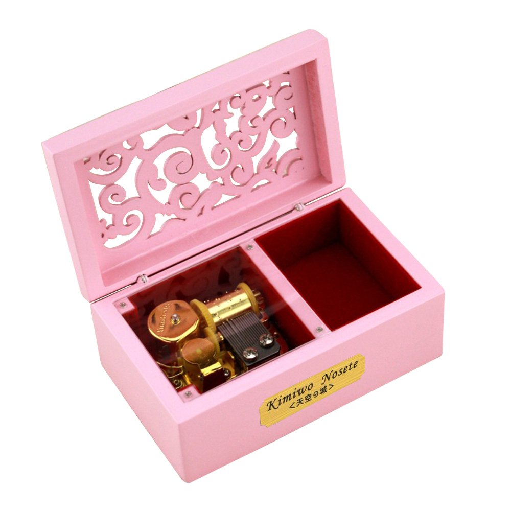 Youtang 18-Note Hollow Wooden Wind-Up Musical Box - Mini Hand Crank Music Box Plays 'Memory' Melody - Perfect for Weddings, Birthdays & Home Decor