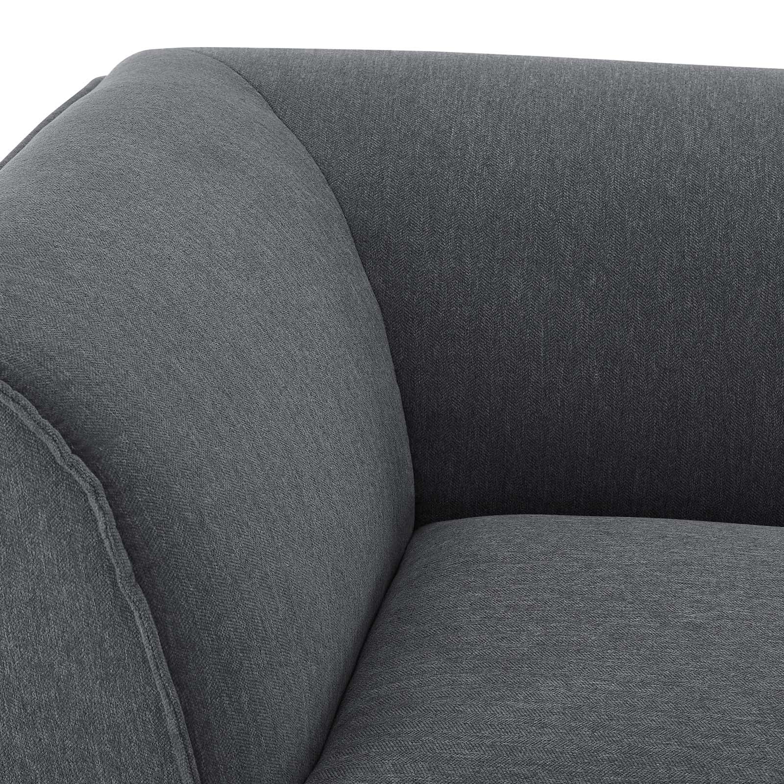 Modern Comprise Corner Sectional Sofa Chair - L-Shaped Living Room Furniture for Small Spaces, Home Theater & Apartment Decor - Comfortable Fabric Couch with Ottoman (Gray)