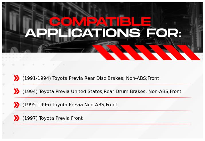 R1 Concepts Front Brake Pads and Rotors Kit - Semi-Metallic Brake Set for 1991-1997 Toyota Previa | Reliable Stopping Power for Daily Commuting & Highway Driving