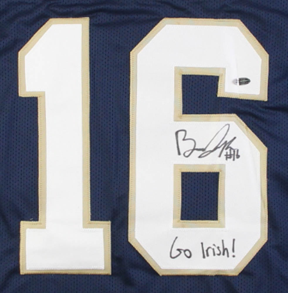 Brandon Joseph Autographed Blue Notre Dame Fighting Irish Football Jersey - Authentic Signed Collectible for Fans & Memorabilia Enthusiasts - Perfect for Display, Gifting, and Game Day Spirit