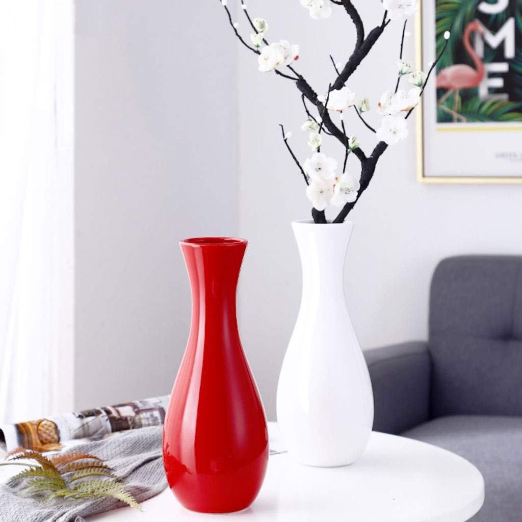 Ceramic Flower Pot & Vase Set - Modern White Hydroponic Planter for Home Decor | Countertop, Living Room, TV Cabinet & Garden Decoration | Simple Elegant Flower Arrangement Vessel