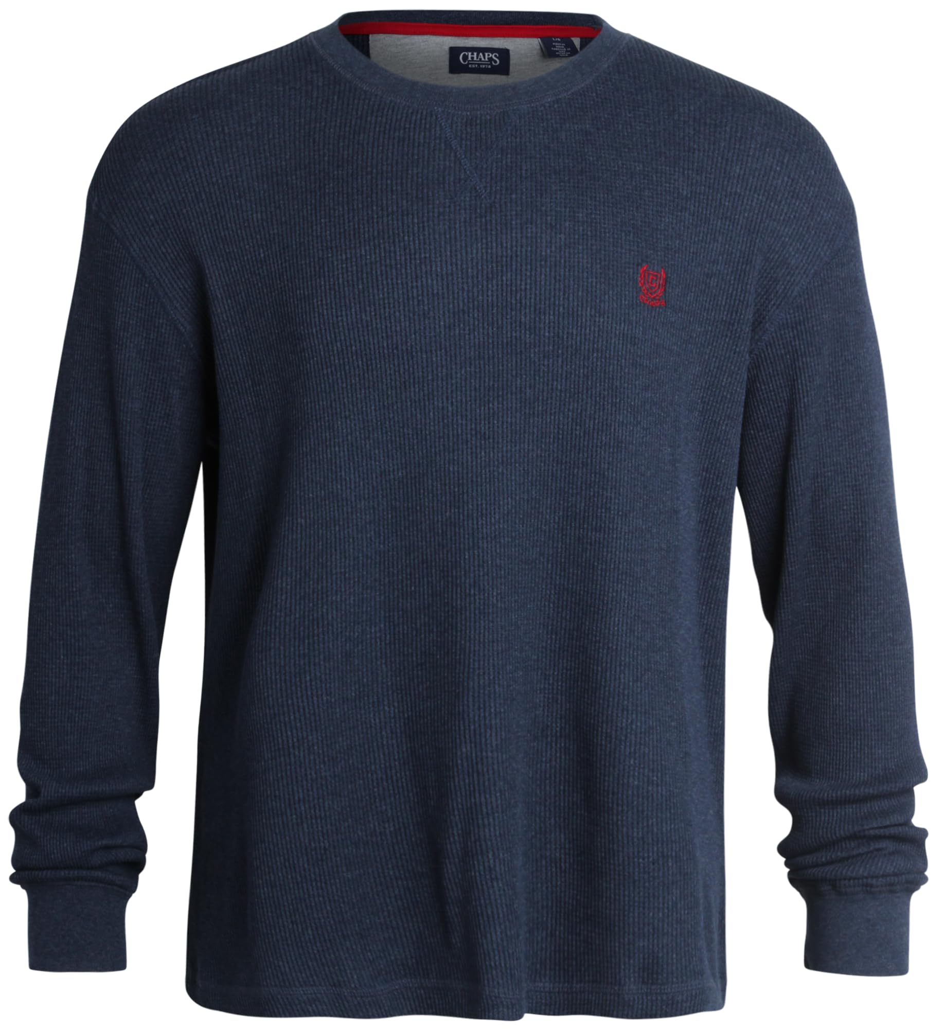 Chaps Men's Long Sleeve Thermal Shirt - Casual Crewneck Waffle Knit Button Down Shirt for Men (Sizes M-XXL) - Perfect for Winter Layering, Outdoor Activities & Office Wear