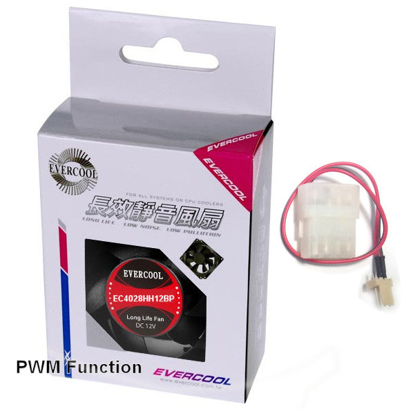 Evercool 40x40x28mm 12V PWM Cooling Fan with 4-Pin Connector - High Performance PC Case Fan for Gaming PC, CPU Cooler, and Electronics Cooling