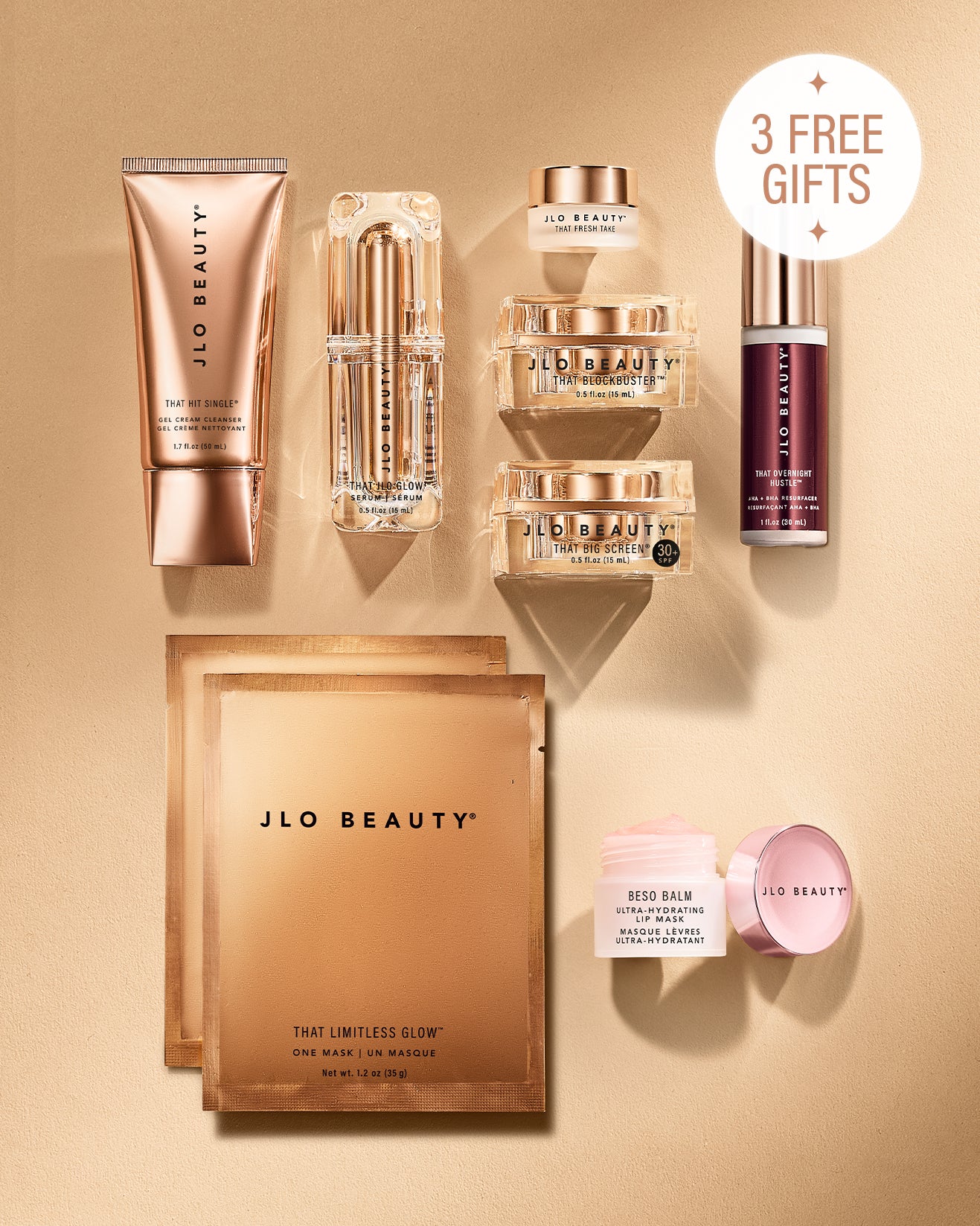 6-Piece JLO Deluxe Makeup Kit with 3 Free Gifts - Perfect for Everyday Glam & Special Occasions