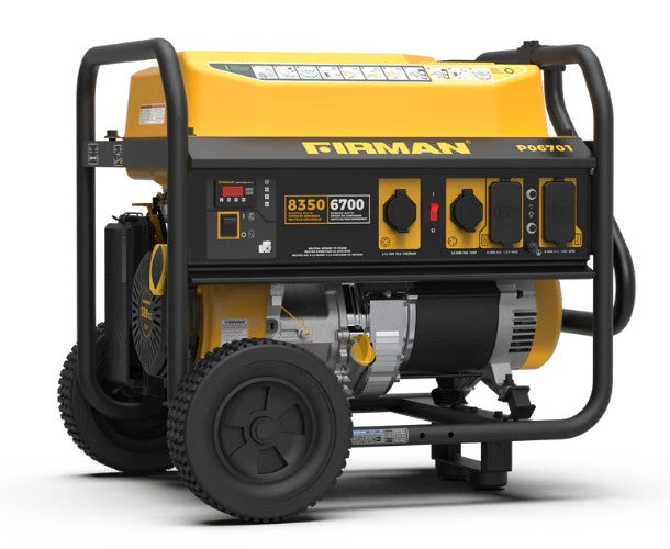 Firman P06701 6700W/8350W Portable Gas Generator with 30 Amp 120V/240V Recoil Start - Ideal for Home Backup Power, Camping & Outdoor Activities