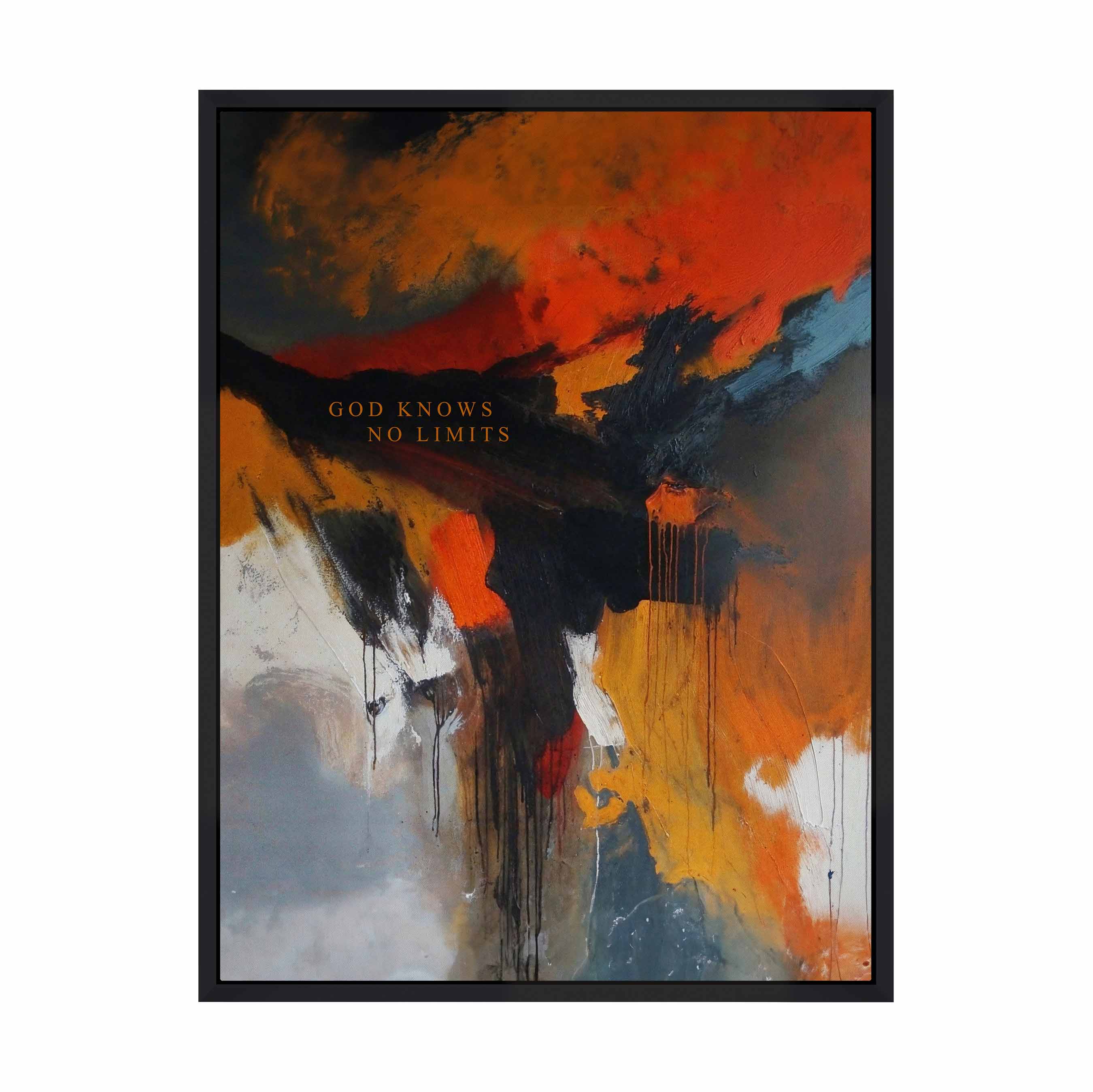 God Knows No Limits Gallery Wrapped Canvas - Inspirational Wall Art for Home, Office & Church Decor