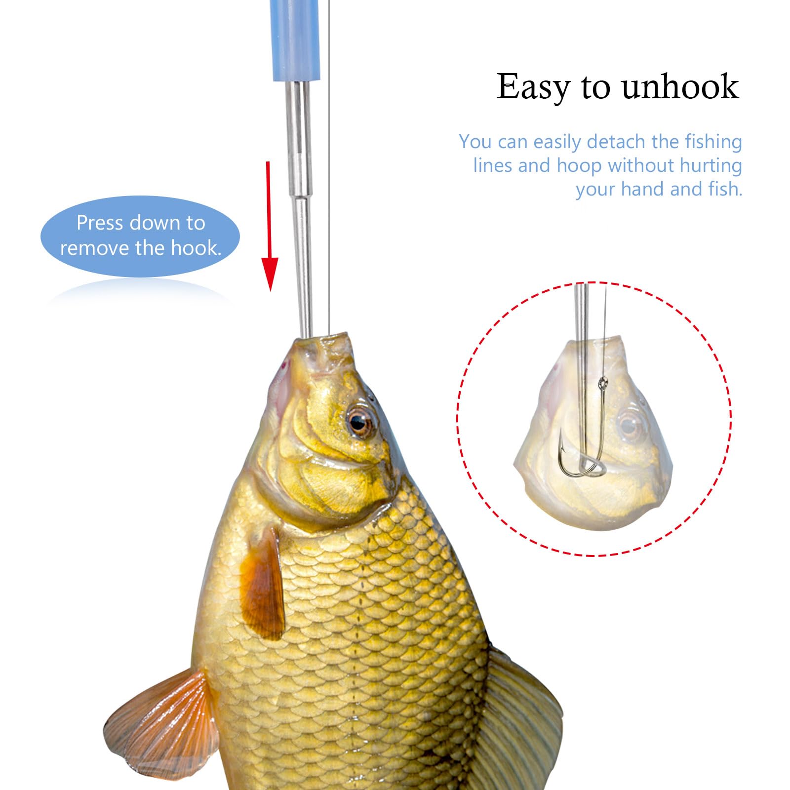 Medsuo 2-Pack Stainless Steel Fishing Hook Remover Tool - Portable Unhooking Disgorger for Lake, River & Sea Fishing - Essential Fishing Gear for Catch and Release