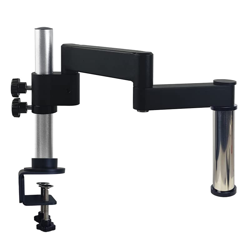 360° Rotatable Microscope Articulating Arm Stand with Universal Clamp - Compatible with Stereo Trinocular Microscopes, HDMI Cameras & Phones (25mm/32mm Clamp) - Perfect for Soldering, Repair & Lab Work