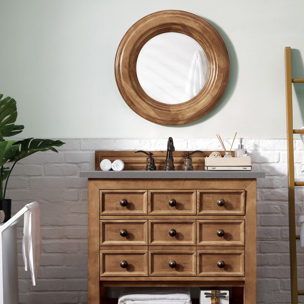 James Martin Vanities Malibu Collection 36-Inch Single Bathroom Vanity in Honey Alder with Countertop Options - Perfect for Modern Bathroom Remodeling and Home Renovation Projects