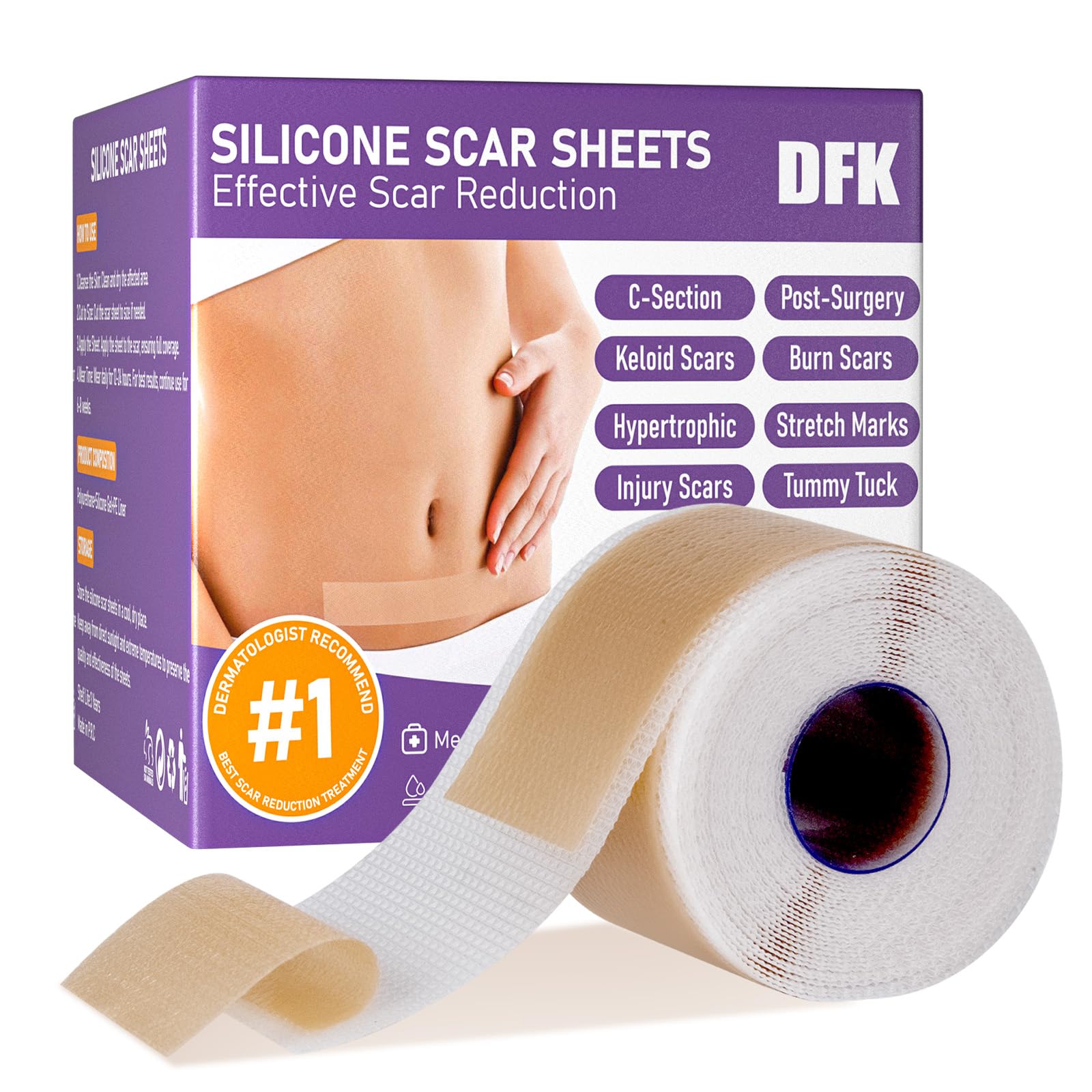 Professional Reusable Silicone Scar Sheets & Tape (1.6