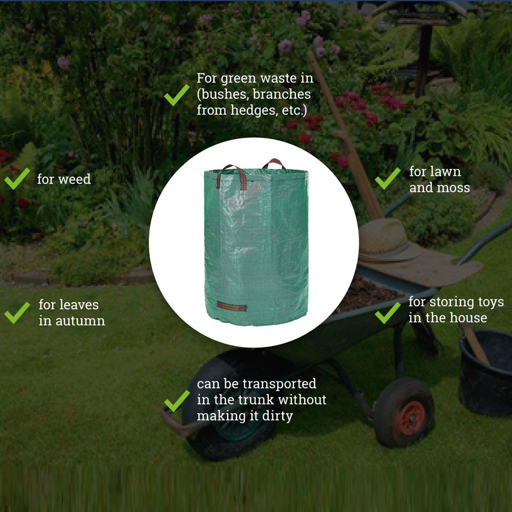 Reusable Foldable Garden Waste Bag - 272L (67x76cm) Storage Organizer for Weed, Leaves, Grass & Plants | Perfect for Closet, Potting, Growing Vegetables & Yard Cleanup