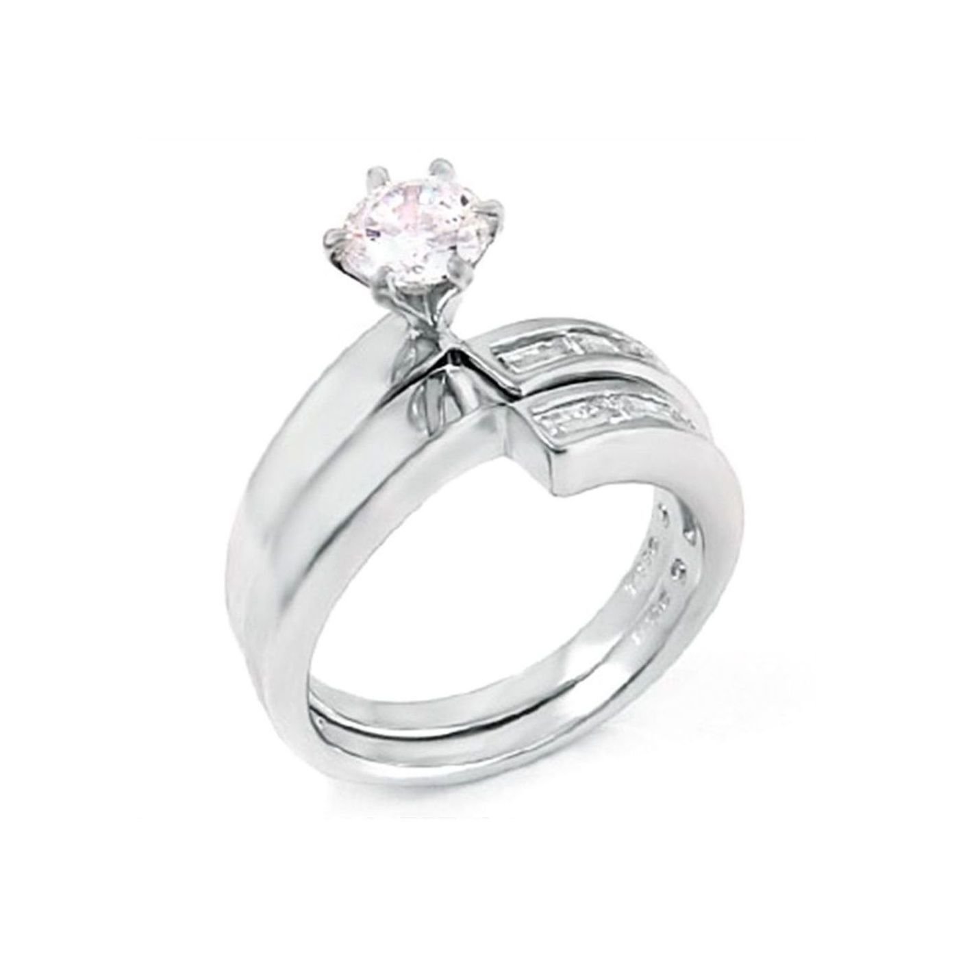 925 Sterling Silver 0.85 Carat Wedding Ring Set - Elegant Bridal Jewelry for Engagement, Proposal & Anniversary Gifts