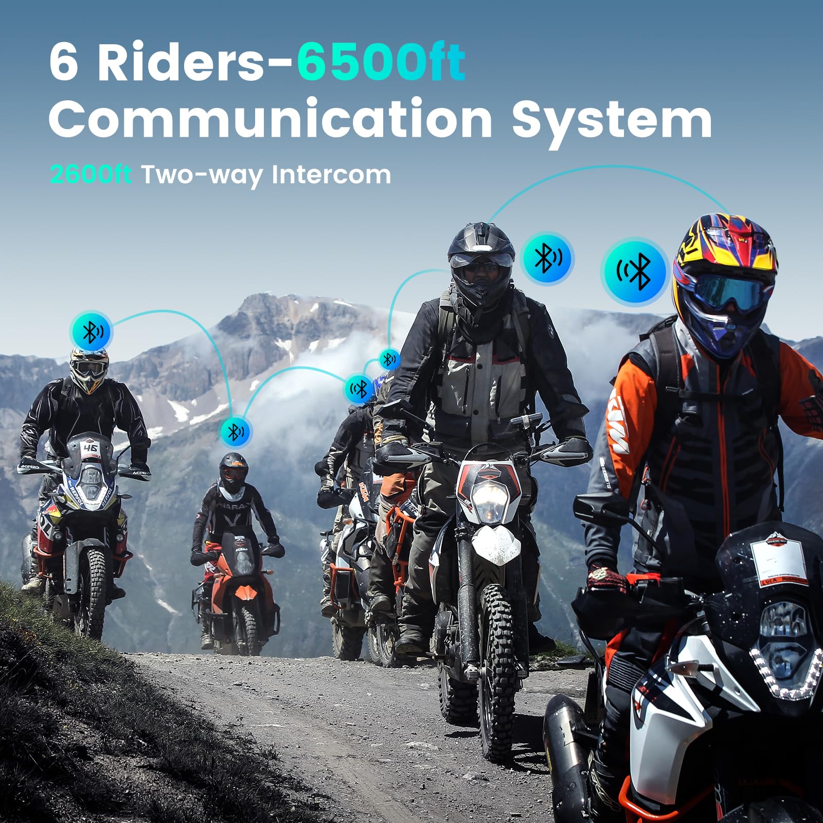 **Gearelec Motorcycle Bluetooth Headset – HiFi Stereo Sound, Screen & RGB Lights, 80Mph Clear Calls, 2000M Range, 6-Rider Intercom – Triple Noise Reduction, FM, Bluetooth 5.2 – Perfect for Group Rides, Commuting & Adventure Tours**