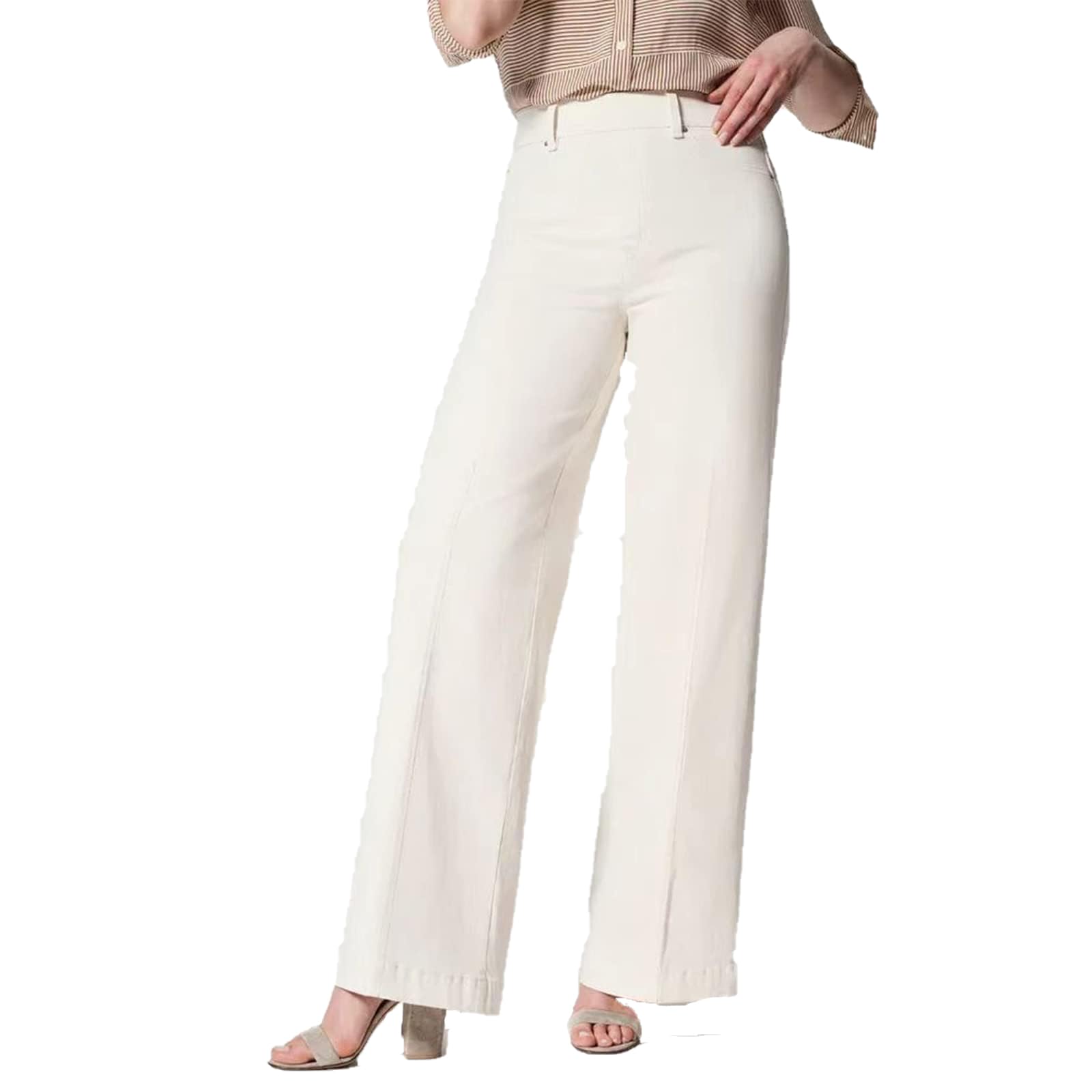 YTINGNICE Women's Stretch Seamed Front Wide Leg Jeans - Plus Size High Waisted Flare Pants & Baggy Denim for Casual Wear, Office & Night Out